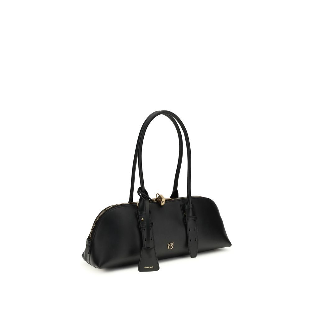 PINKO Black Calf Leather Bos Taurus Shoulder Bag - Image 2