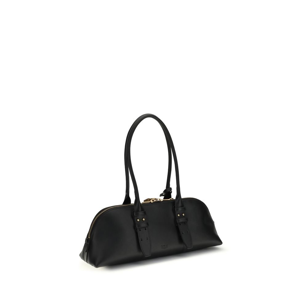 PINKO Black Calf Leather Bos Taurus Shoulder Bag - Image 3