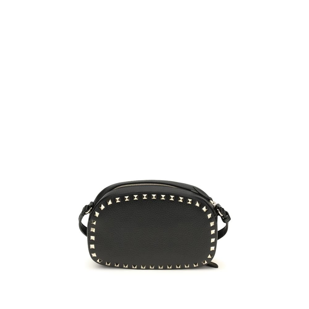 Valentino Garavani Black Calf Leather Bos Taurus Shoulder Bag