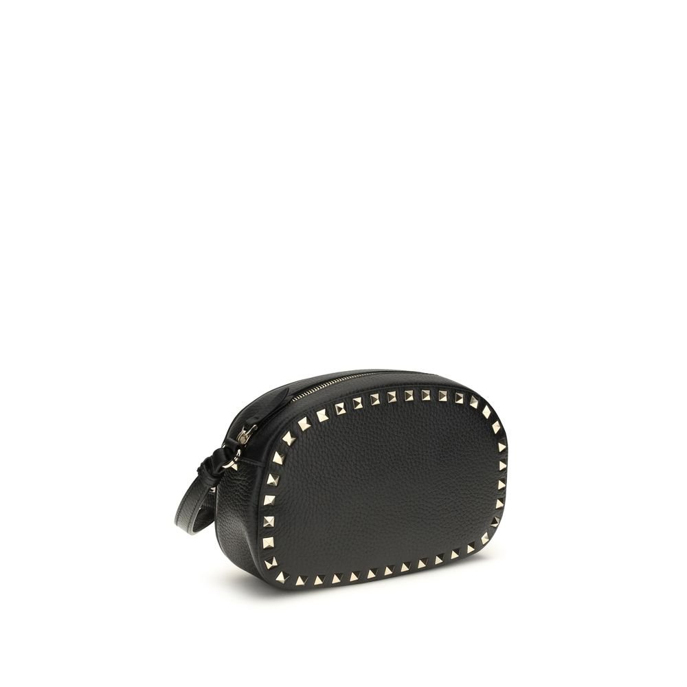 Valentino Garavani Black Calf Leather Bos Taurus Shoulder Bag - Image 3
