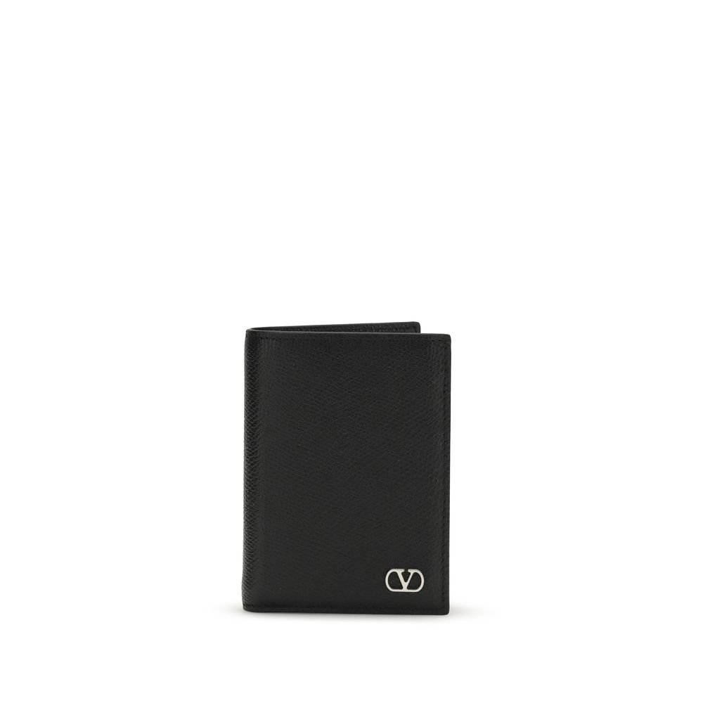Valentino Garavani Black Calf Leather Bos Taurus Wallet