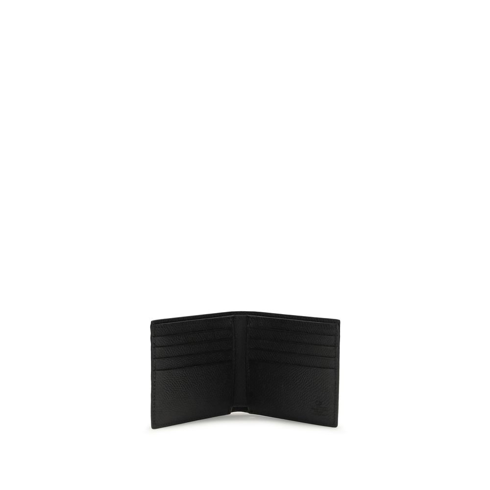 Valentino Garavani Black Calf Leather Bos Taurus Wallet - Image 3