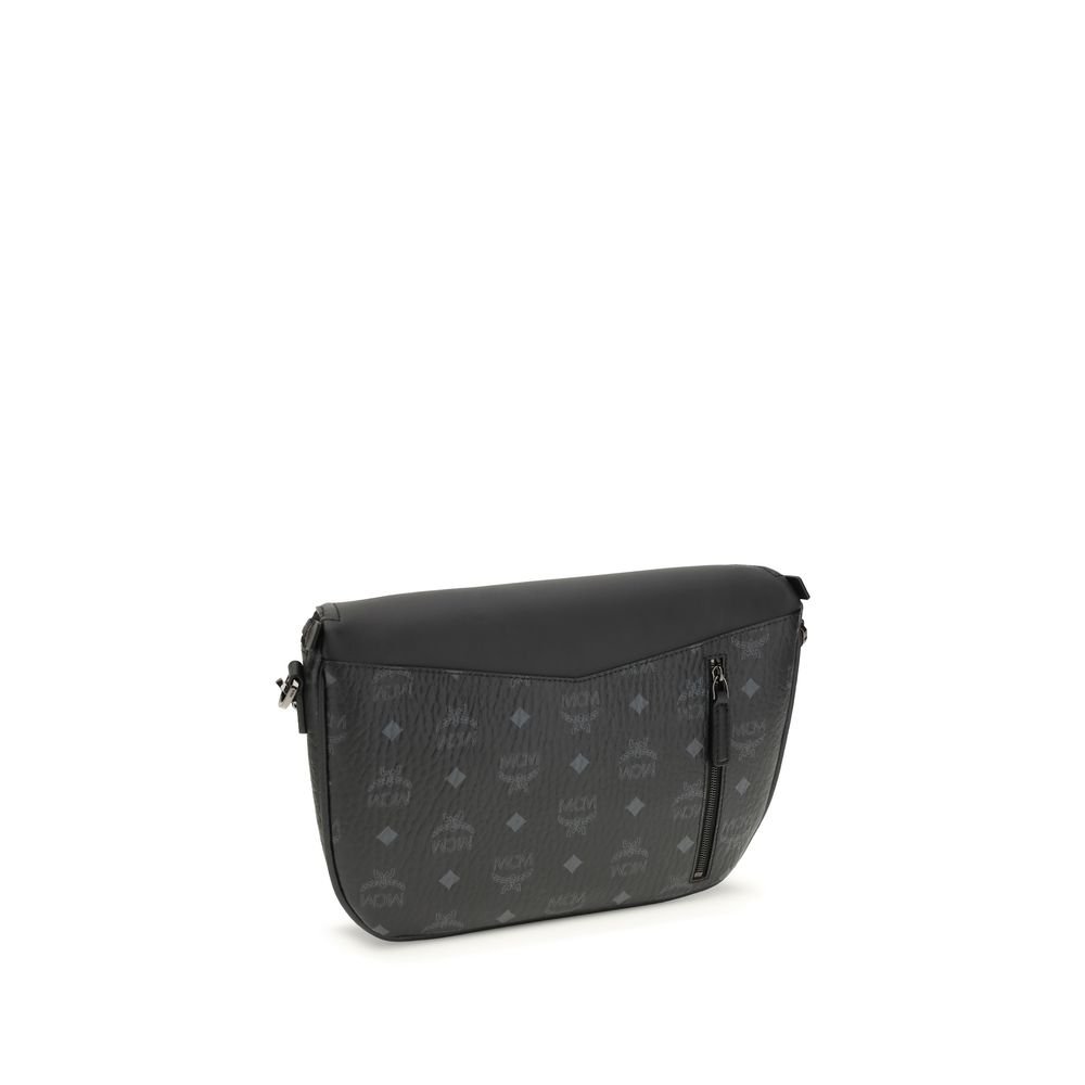 MCM Black Calf Leather Bos Taurus Shoulder Bag - Image 3