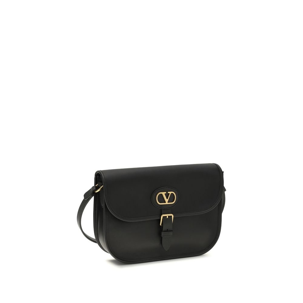 Valentino Garavani Black Calf Leather Bos Taurus Shoulder Bag - Image 2