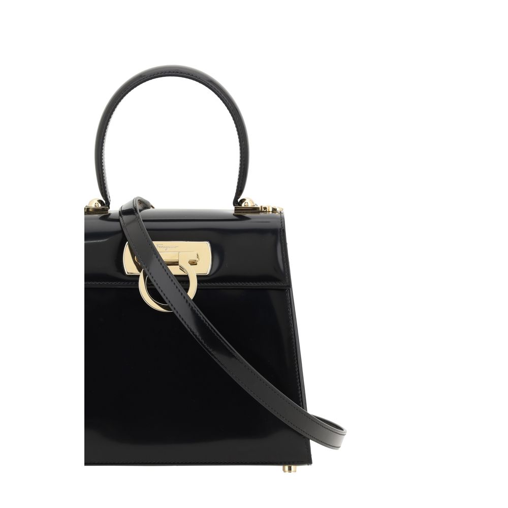 Ferragamo Black Calf Leather Bos Taurus Handbag - Image 4