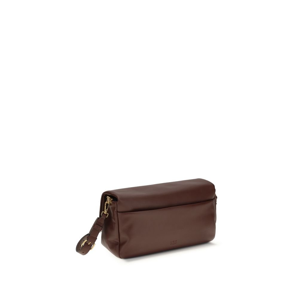 PINKO Brown Calf Leather Bos Taurus Shoulder Bag - Image 3