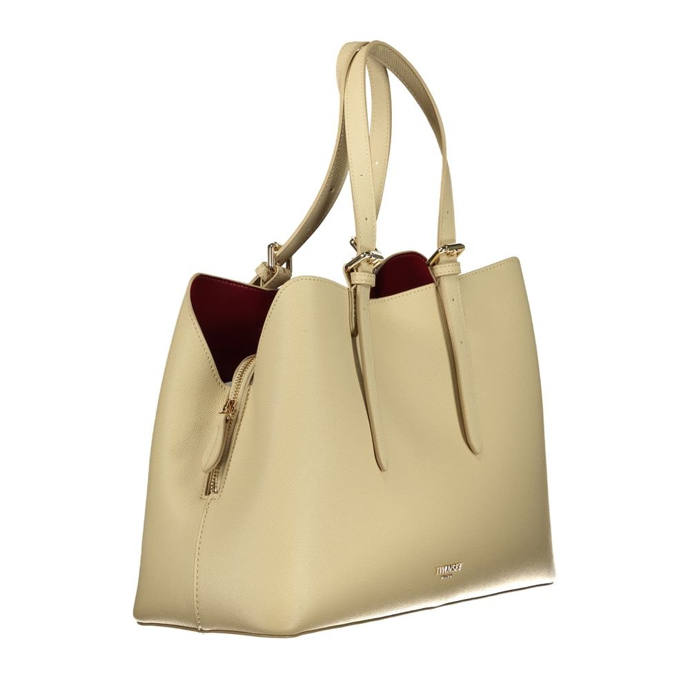 Twinset Beige Polyurethane Women Tote - Image 3