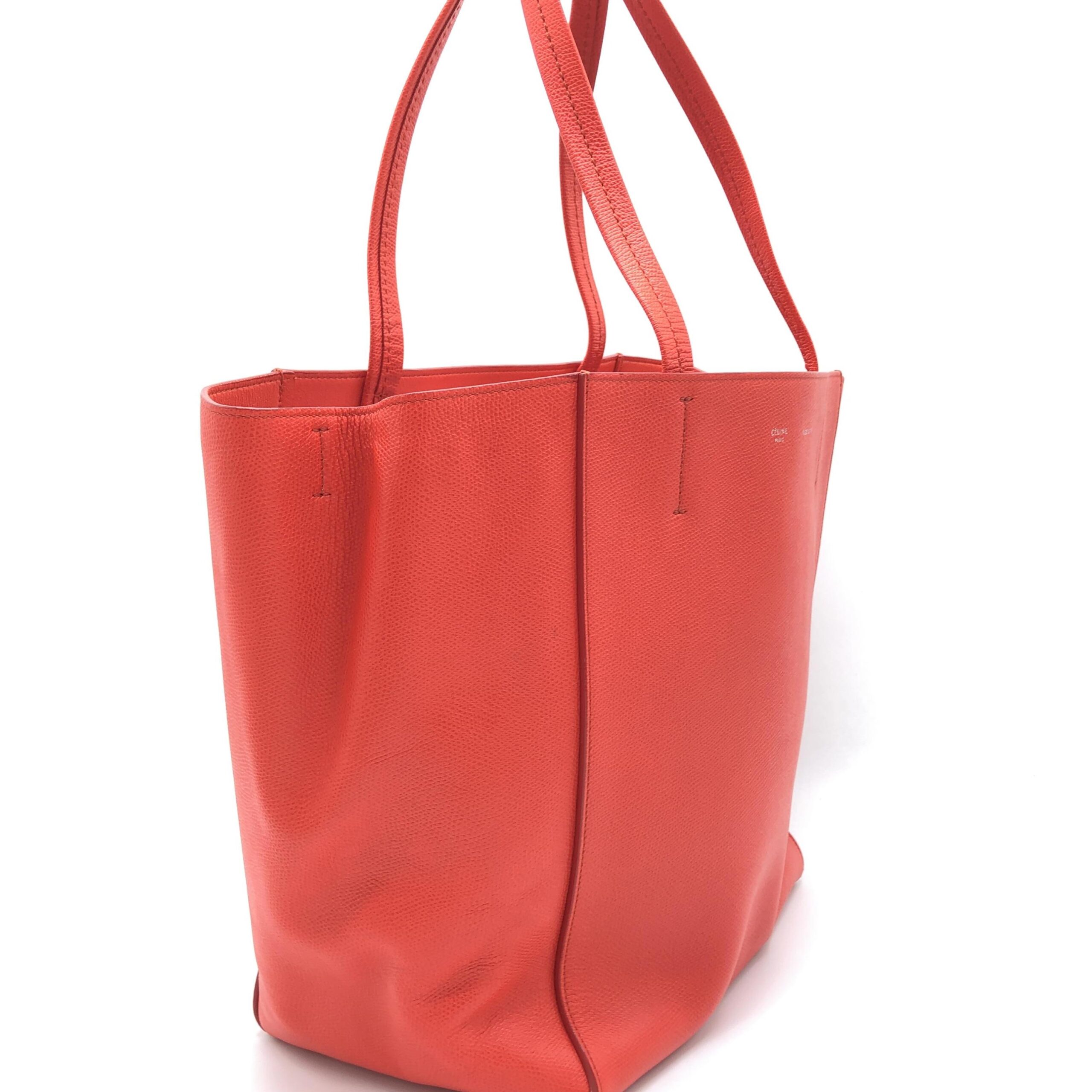 Celine Cabas Phantom Red Pebbled Leather Tote Bag - Image 3
