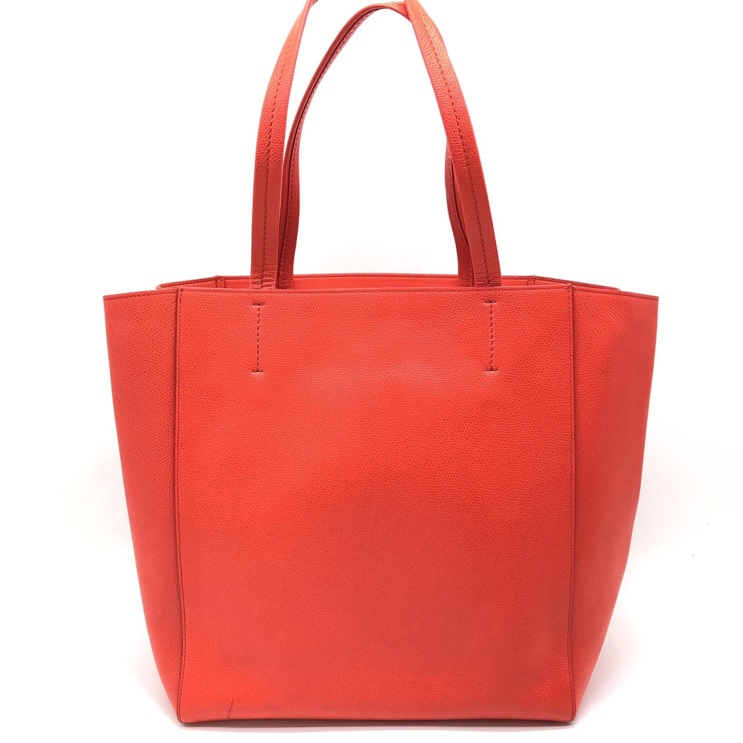 Celine Cabas Phantom Red Pebbled Leather Tote Bag - Image 4