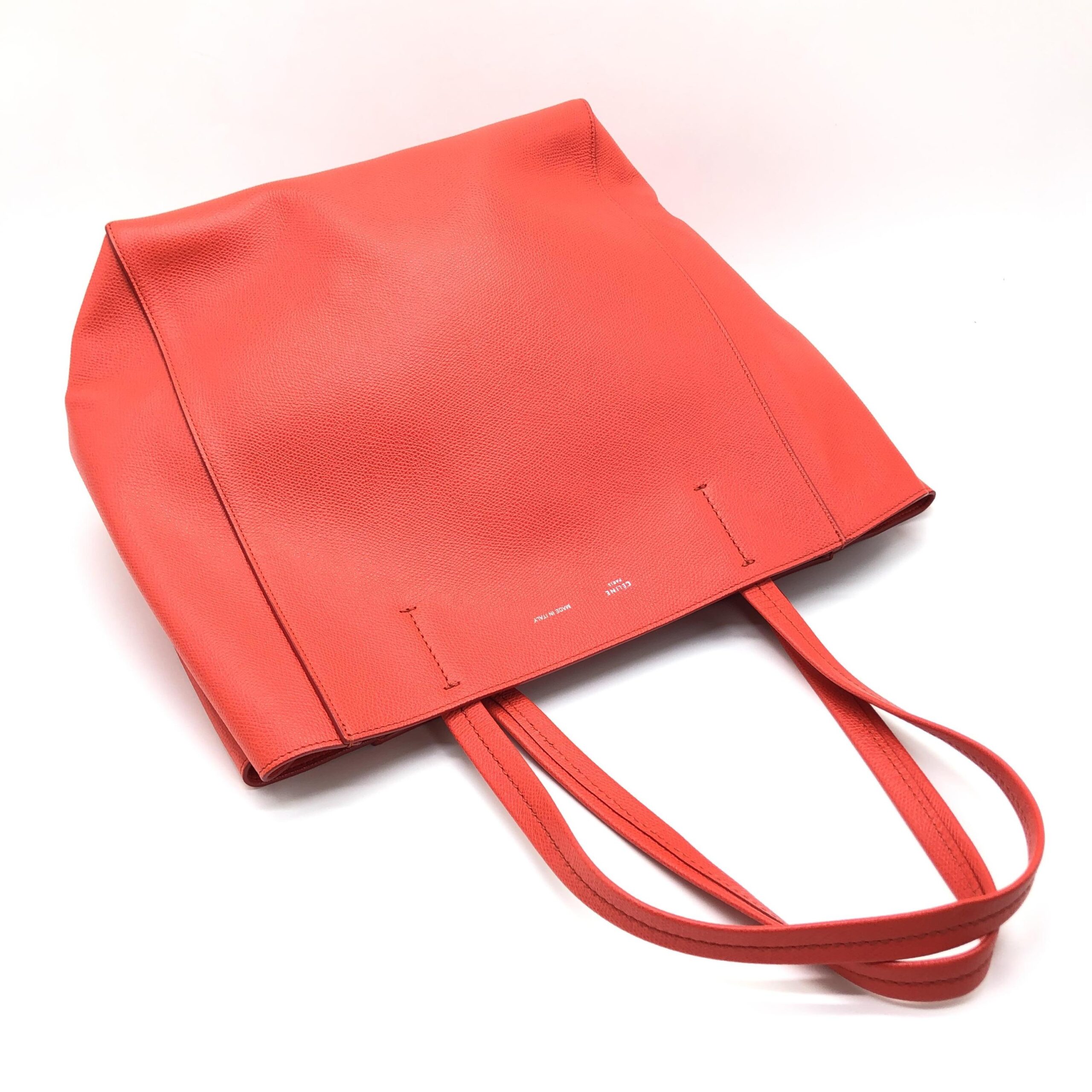Celine Cabas Phantom Red Pebbled Leather Tote Bag - Image 6