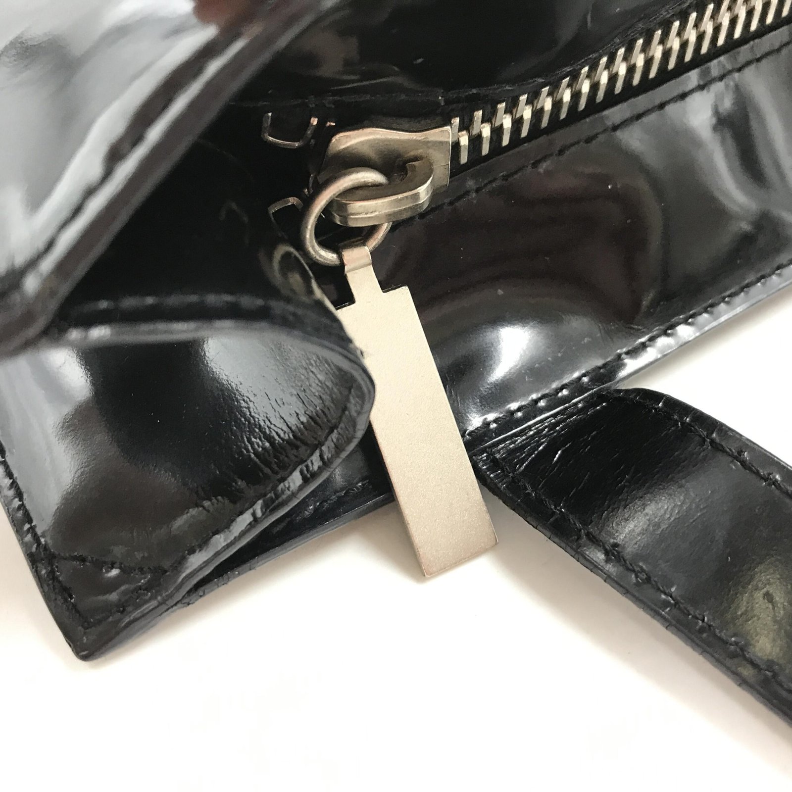 Chanel Black Patent Leather Tote - Image 7