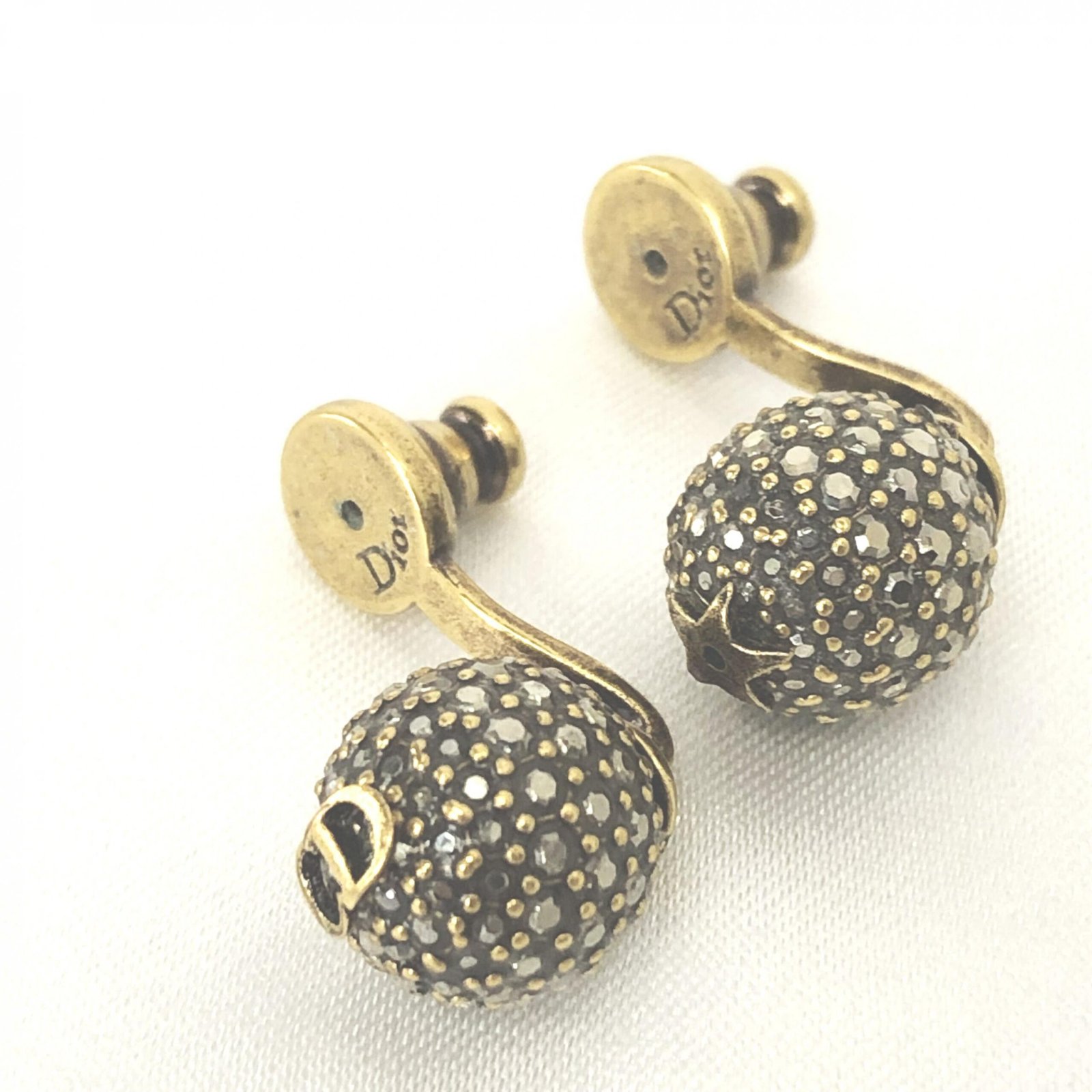Christian Dior Crystal Embellished Metal Bee Earrings - Image 5