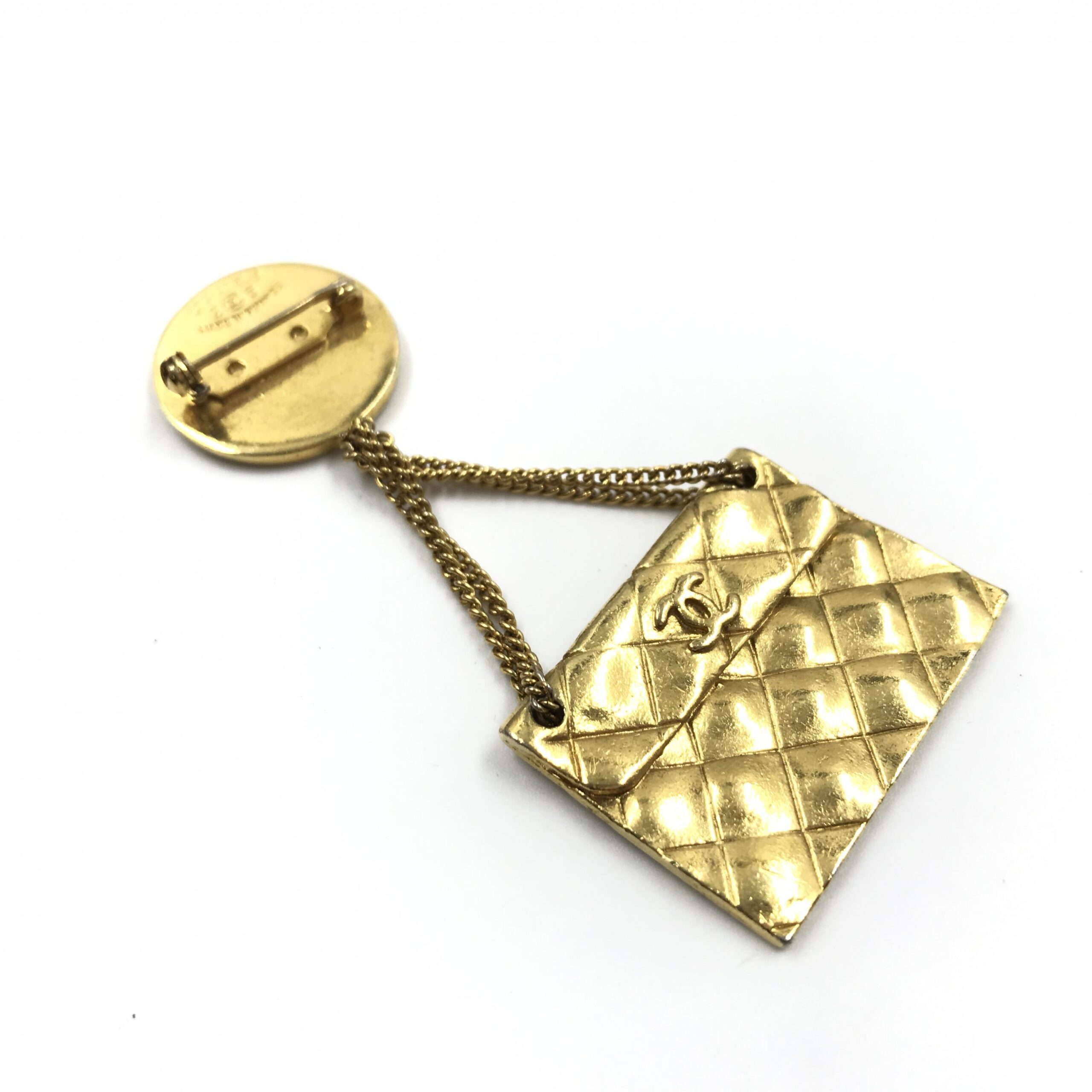 Chanel Gold Plated Bag Motif Brooch - Image 3