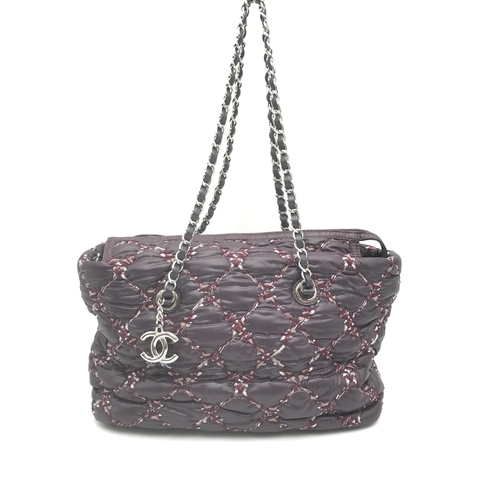 Chanel Paris-Byzance Chain Shoulder Bag Purple Nylon - Image 2