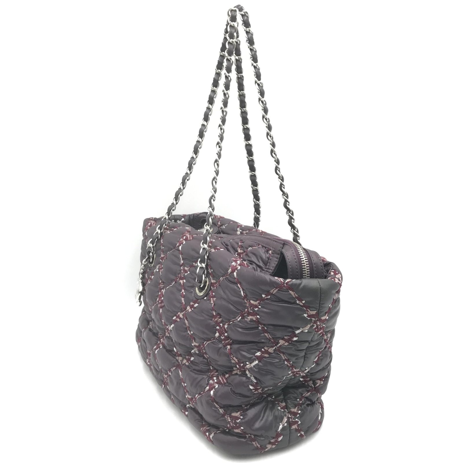 Chanel Paris-Byzance Chain Shoulder Bag Purple Nylon - Image 3