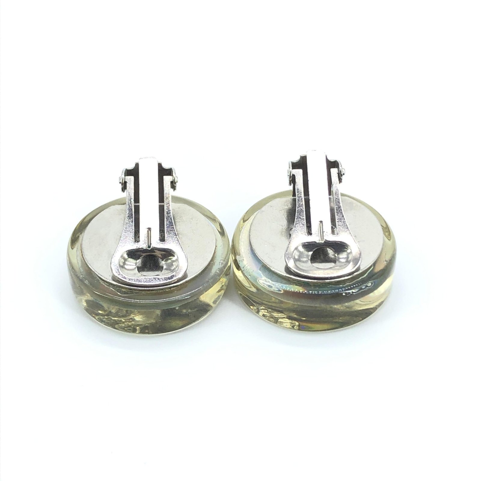 Chanel Vintage Holographic Logo Clip-On Earrings - Image 5
