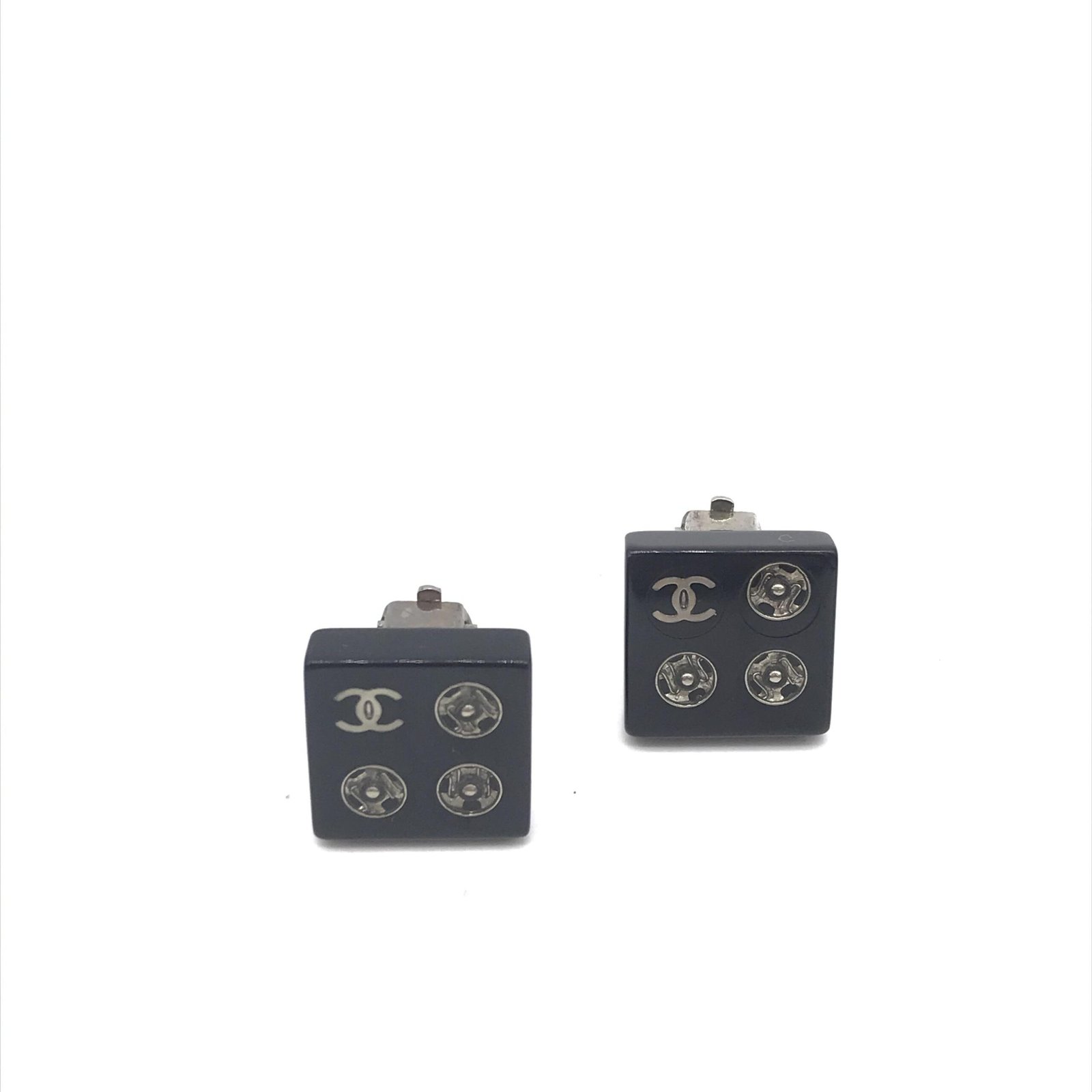 Chanel Coco Mark Square Clip-On Earrings - Image 2