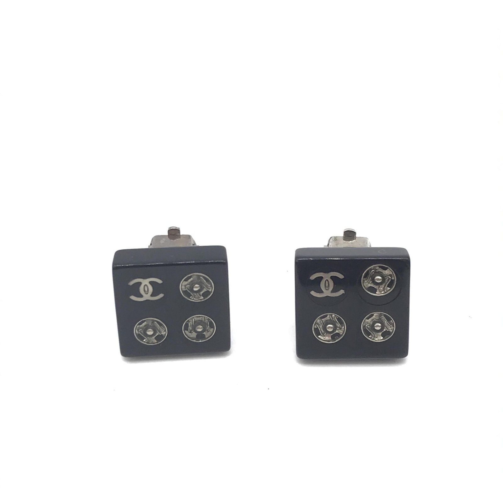 Chanel Coco Mark Square Clip-On Earrings - Image 3