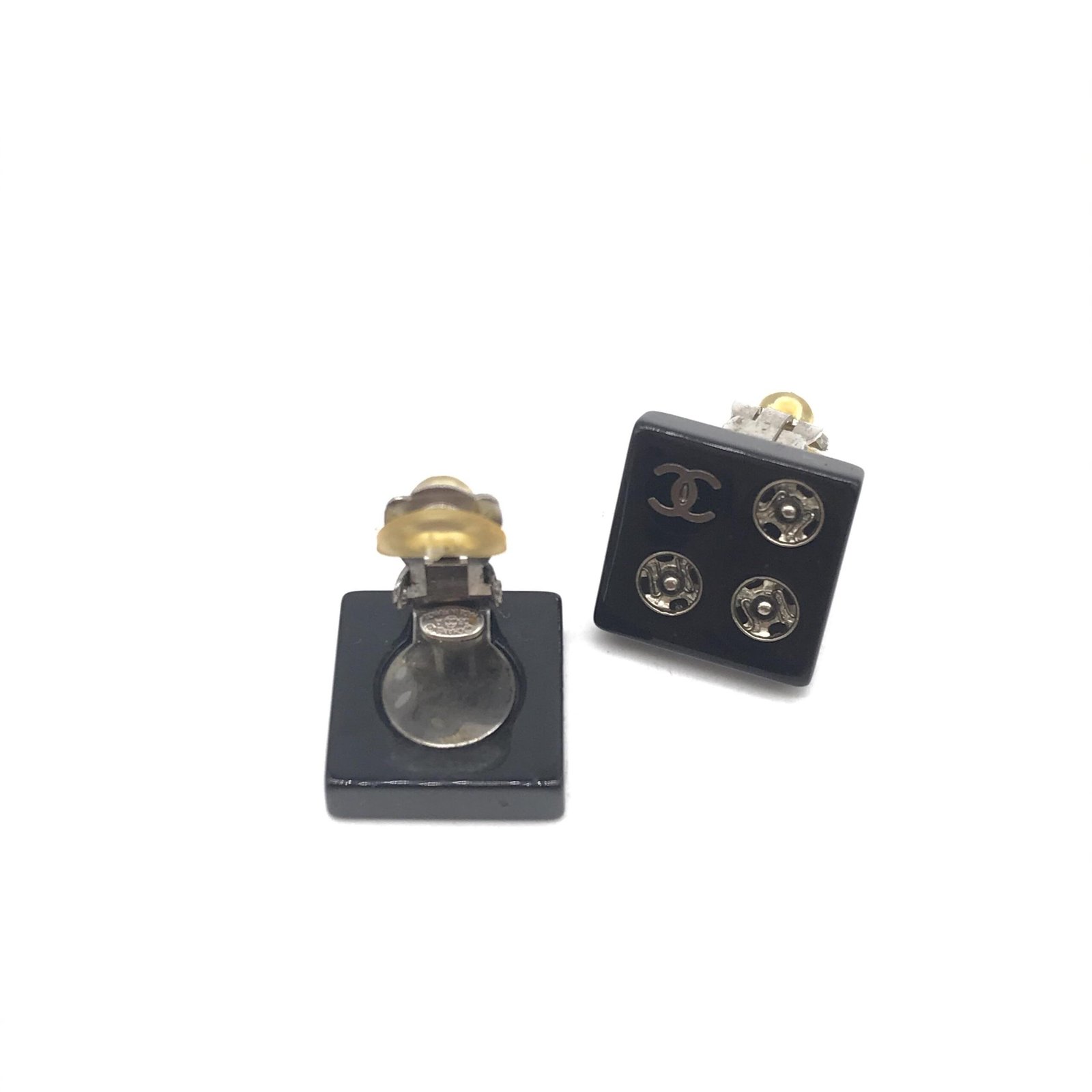 Chanel Coco Mark Square Clip-On Earrings - Image 8