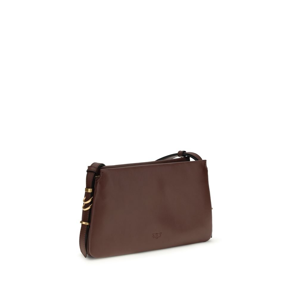 PINKO Brown Calf Leather Bos Taurus Shoulder Bag - Image 3