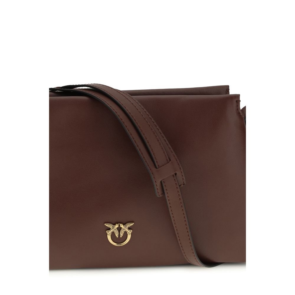 PINKO Brown Calf Leather Bos Taurus Shoulder Bag - Image 4