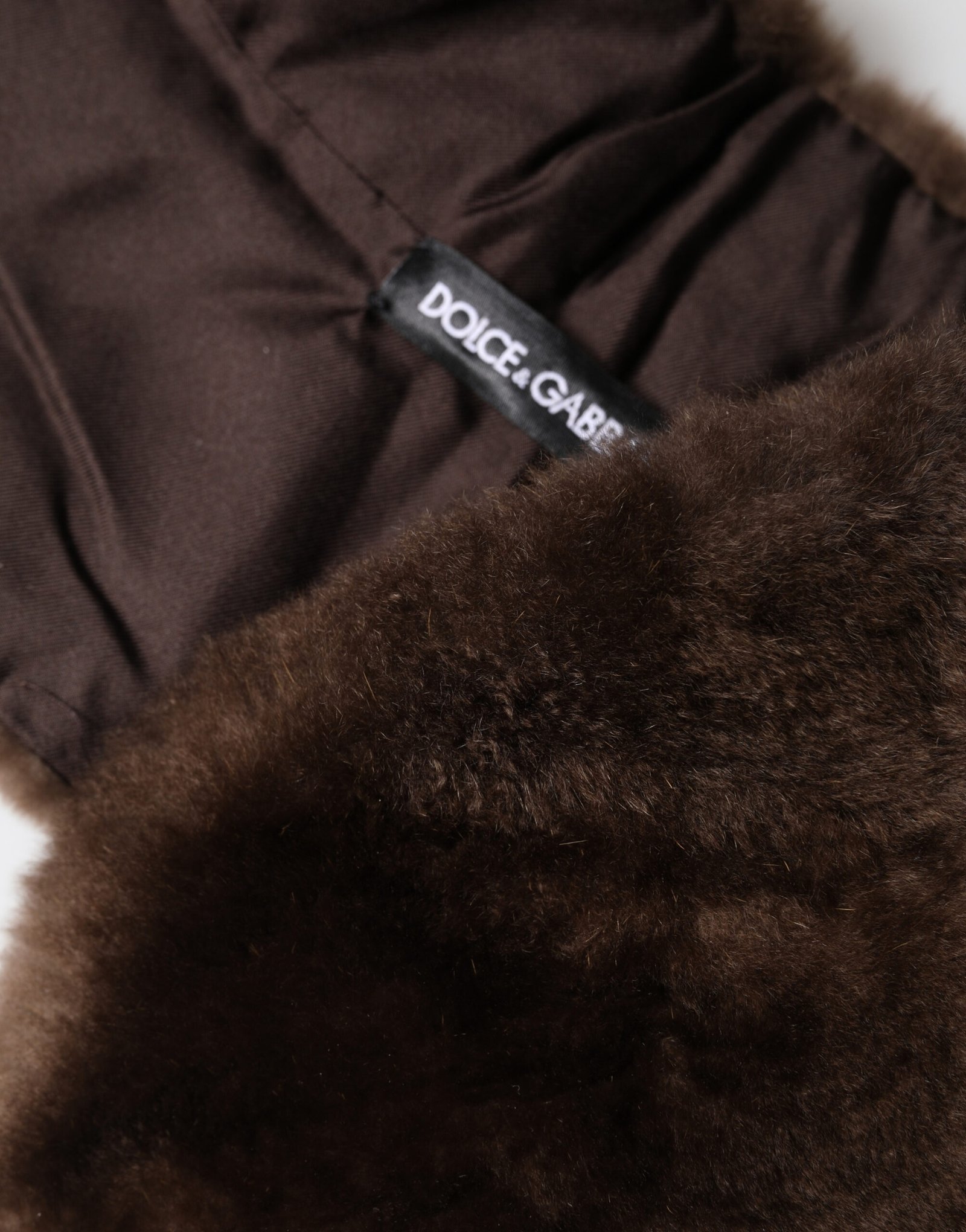 Dolce & Gabbana Brown Fur Shoulder Collar Neck Wrap 60cm x 14cm Scarf - Image 7