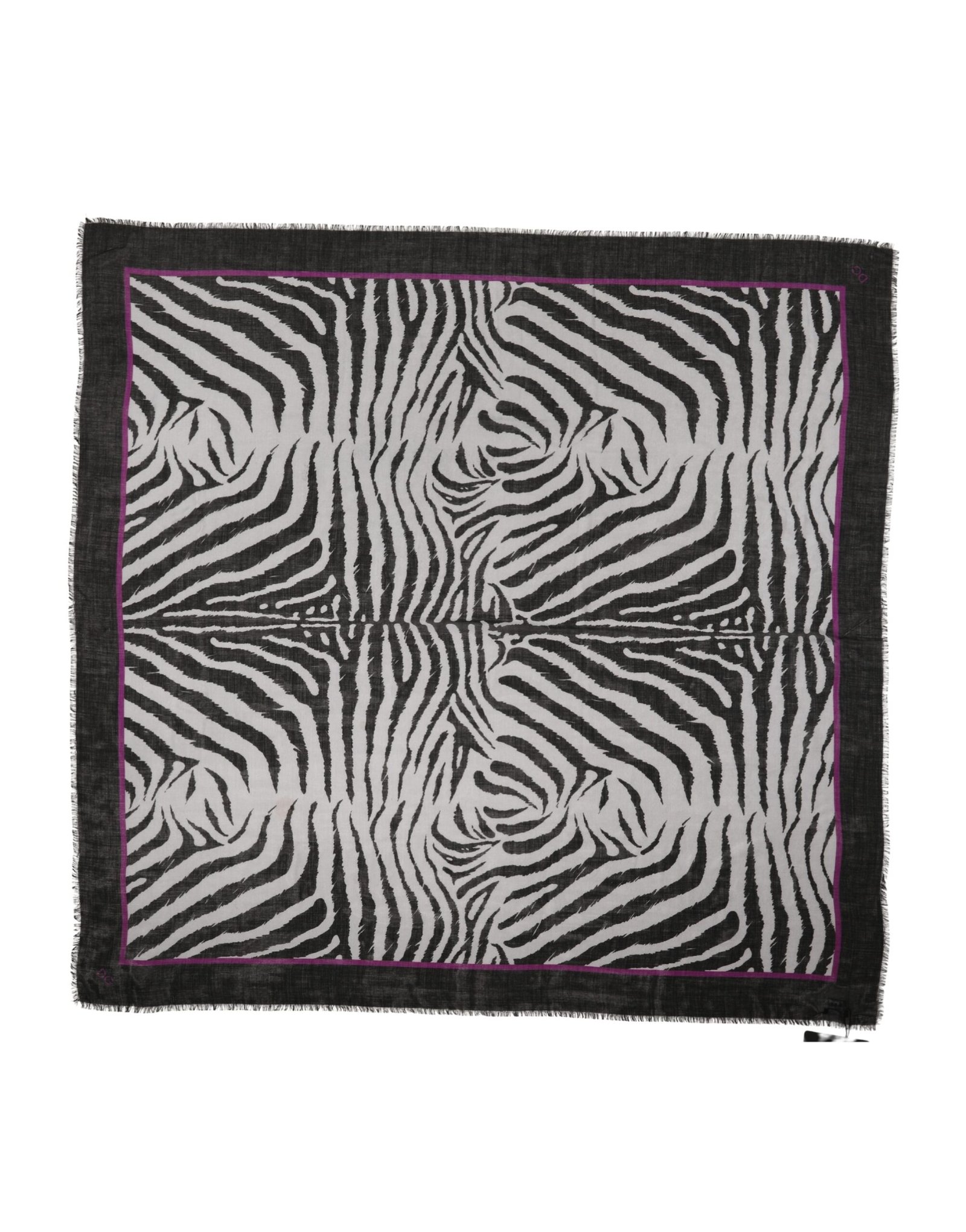 Dolce & Gabbana White Black Zebra Pattern Shawl 255cm x 132cm Men Scarf - Image 2