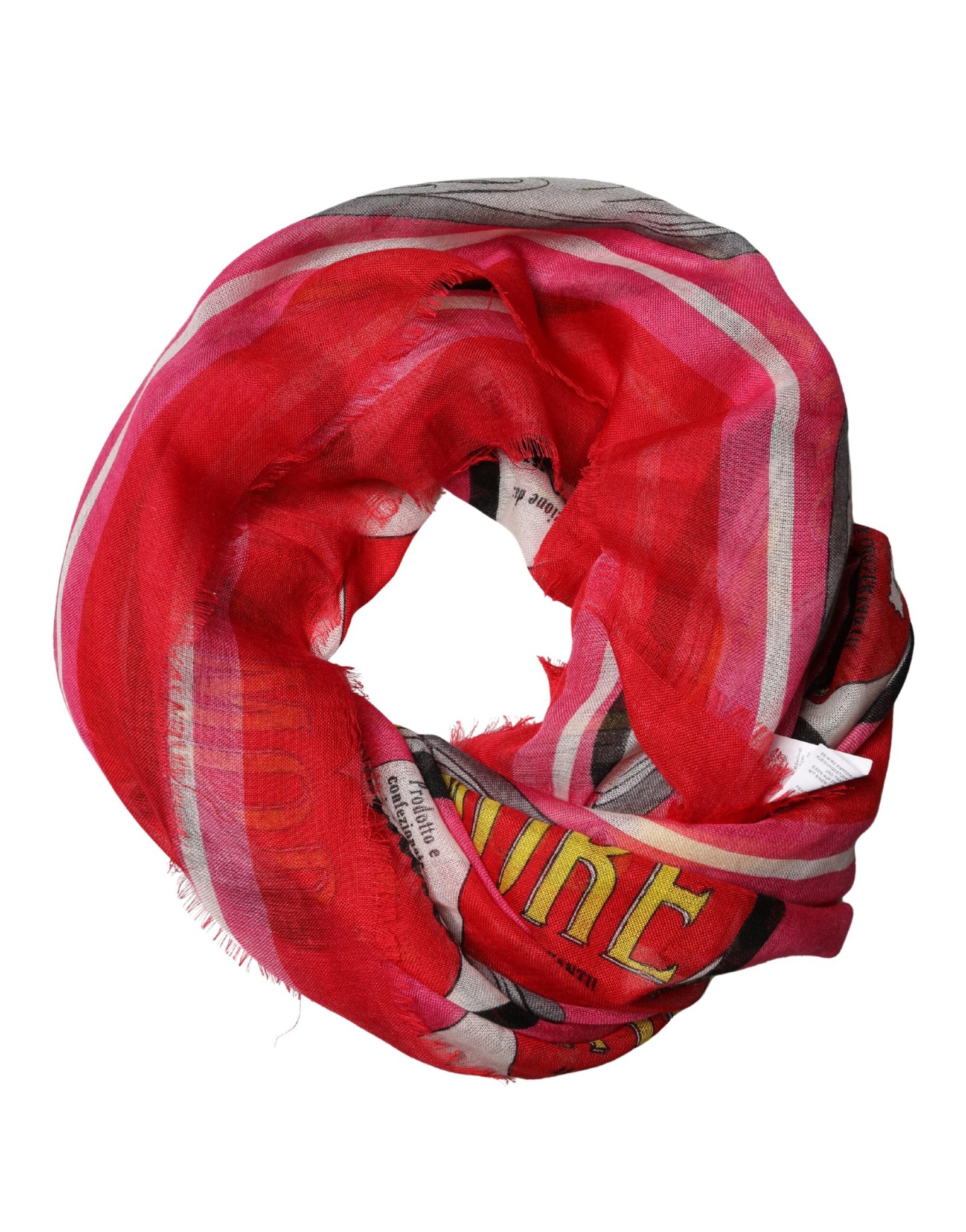 Dolce & Gabbana Pink DG Amore Print Neck Square Shawl 140cm x 140cm Scarf - Image 2