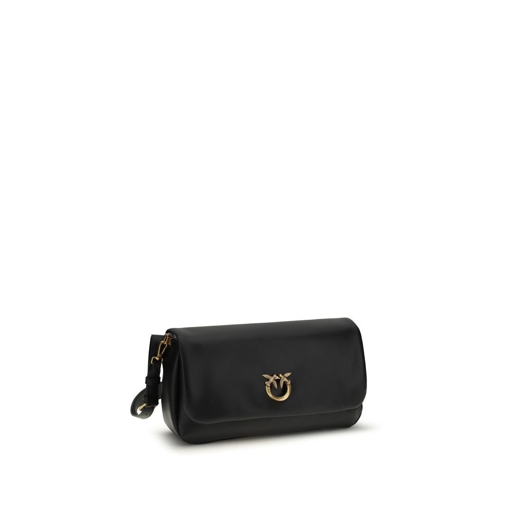 PINKO Black Calf Leather Bos Taurus Shoulder Bag - Image 2