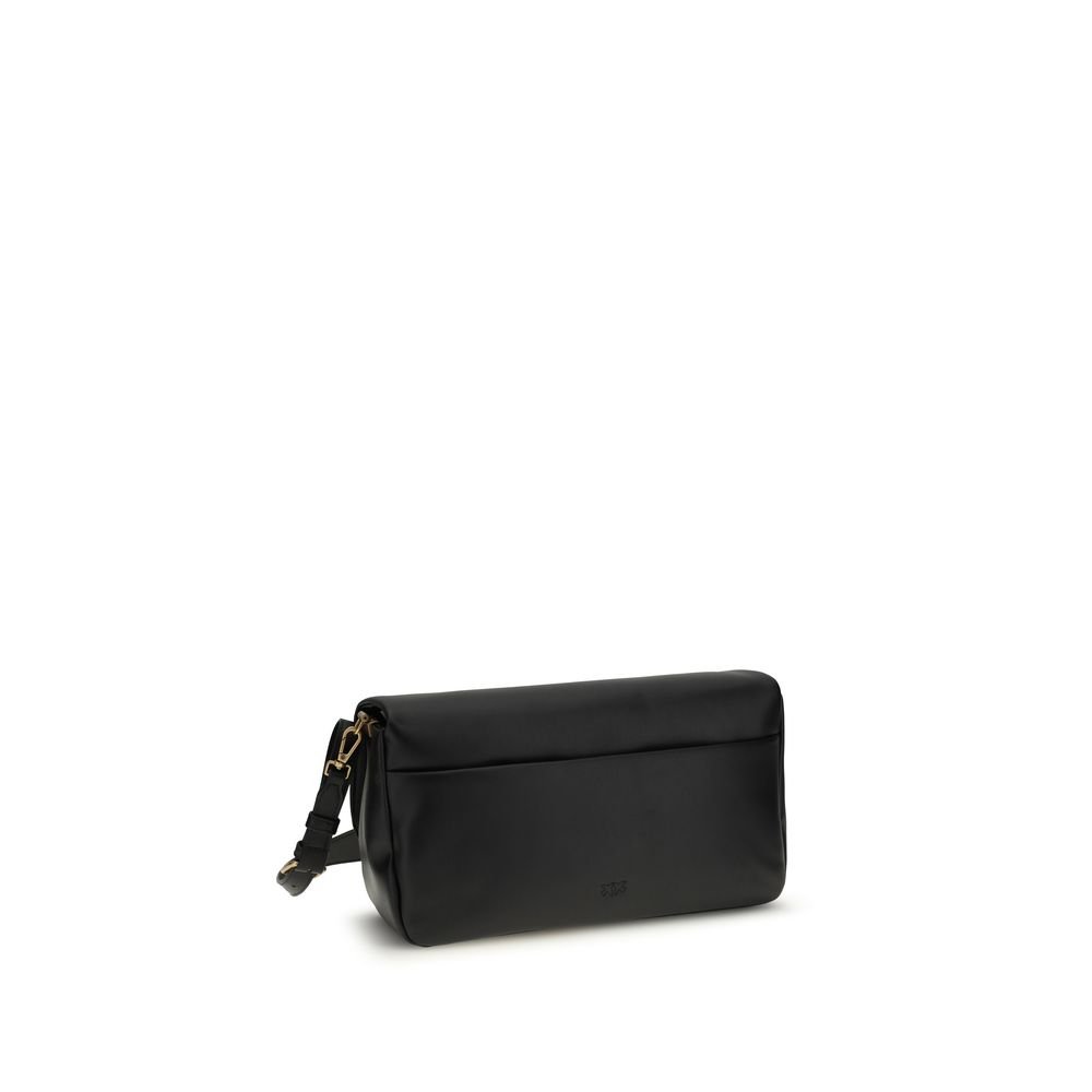 PINKO Black Calf Leather Bos Taurus Shoulder Bag - Image 3
