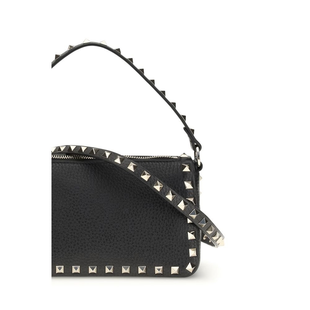 Valentino Garavani Black Calf Leather Bos Taurus Shoulder Bag - Image 4