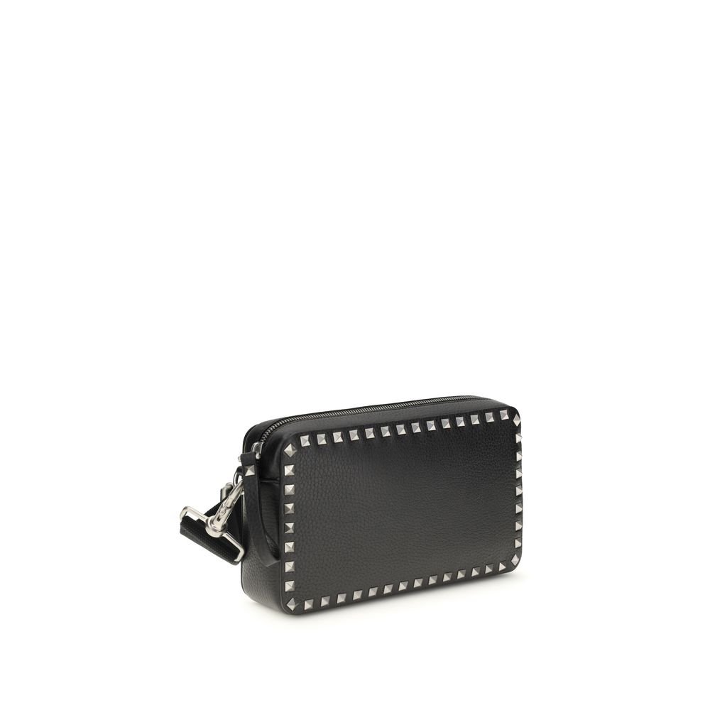 Valentino Garavani Black Calf Leather Bos Taurus Shoulder Bag - Image 2