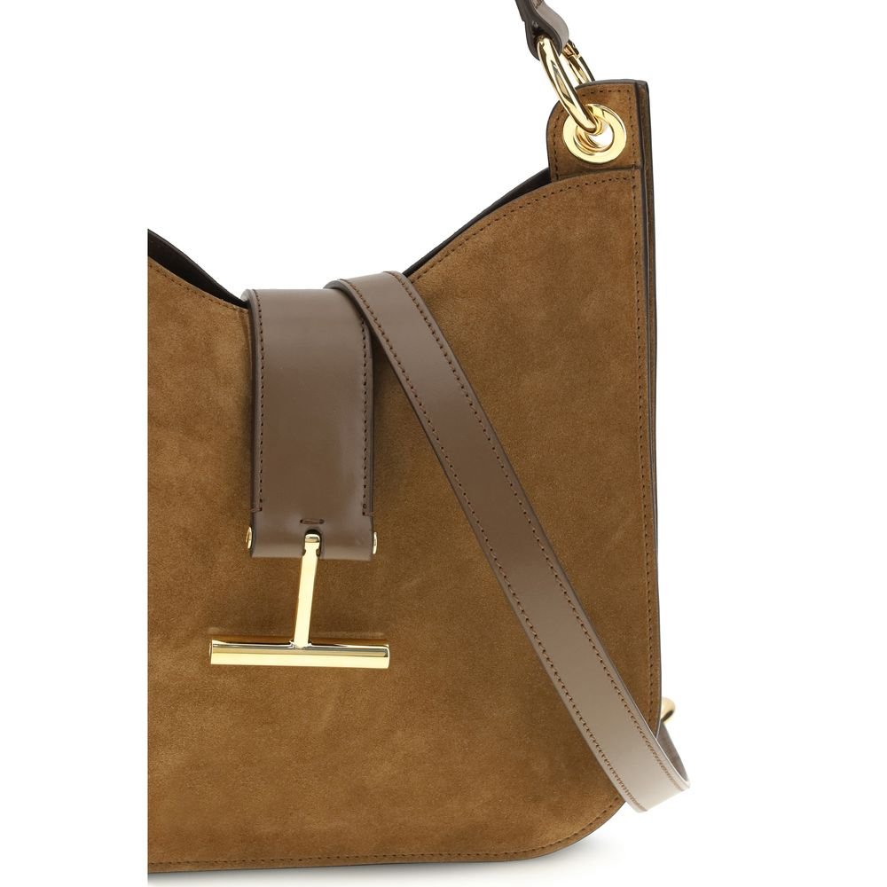 Tom Ford Brown Calf Leather Bos Taurus Shoulder Bag - Image 4