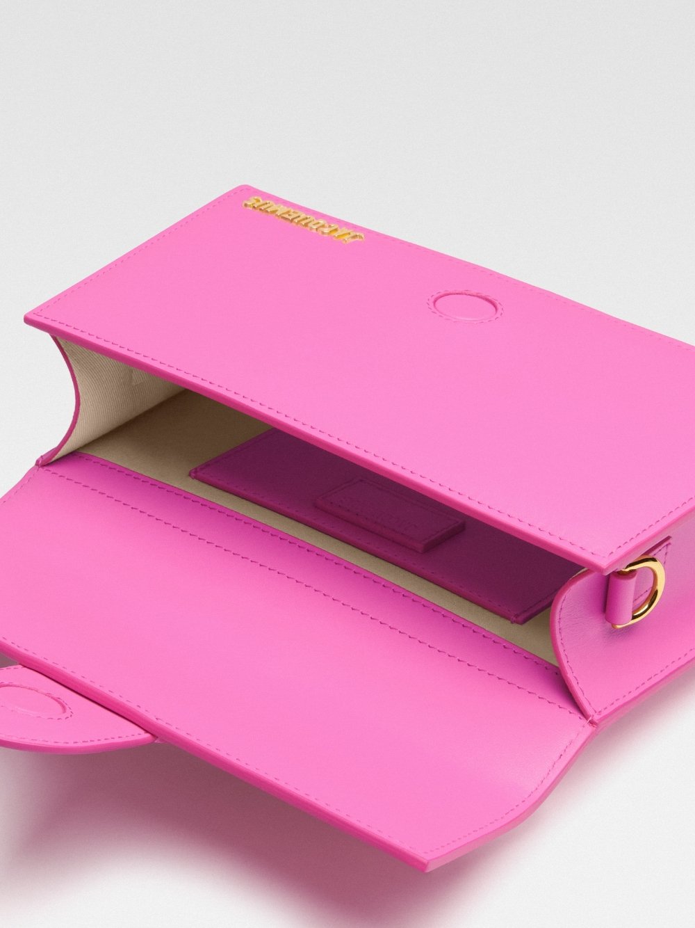 Jacquemus Neon Pink Leather Le Grand Bambino Handbag - Image 5
