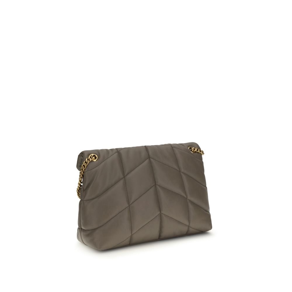 Saint Laurent Gray Lamb Leather Shoulder Bag - Image 3