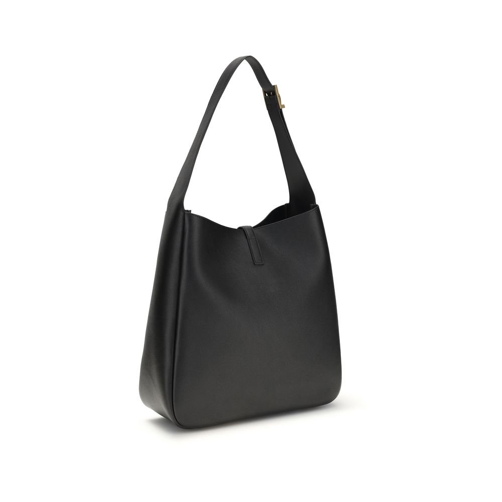 Saint Laurent Black Calf Leather Bos Taurus Shoulder Bag - Image 3