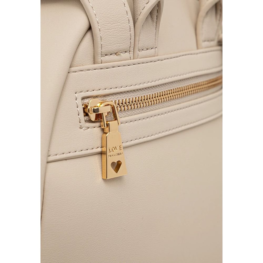 Love Moschino Beige Polyethylene Backpack - Image 4