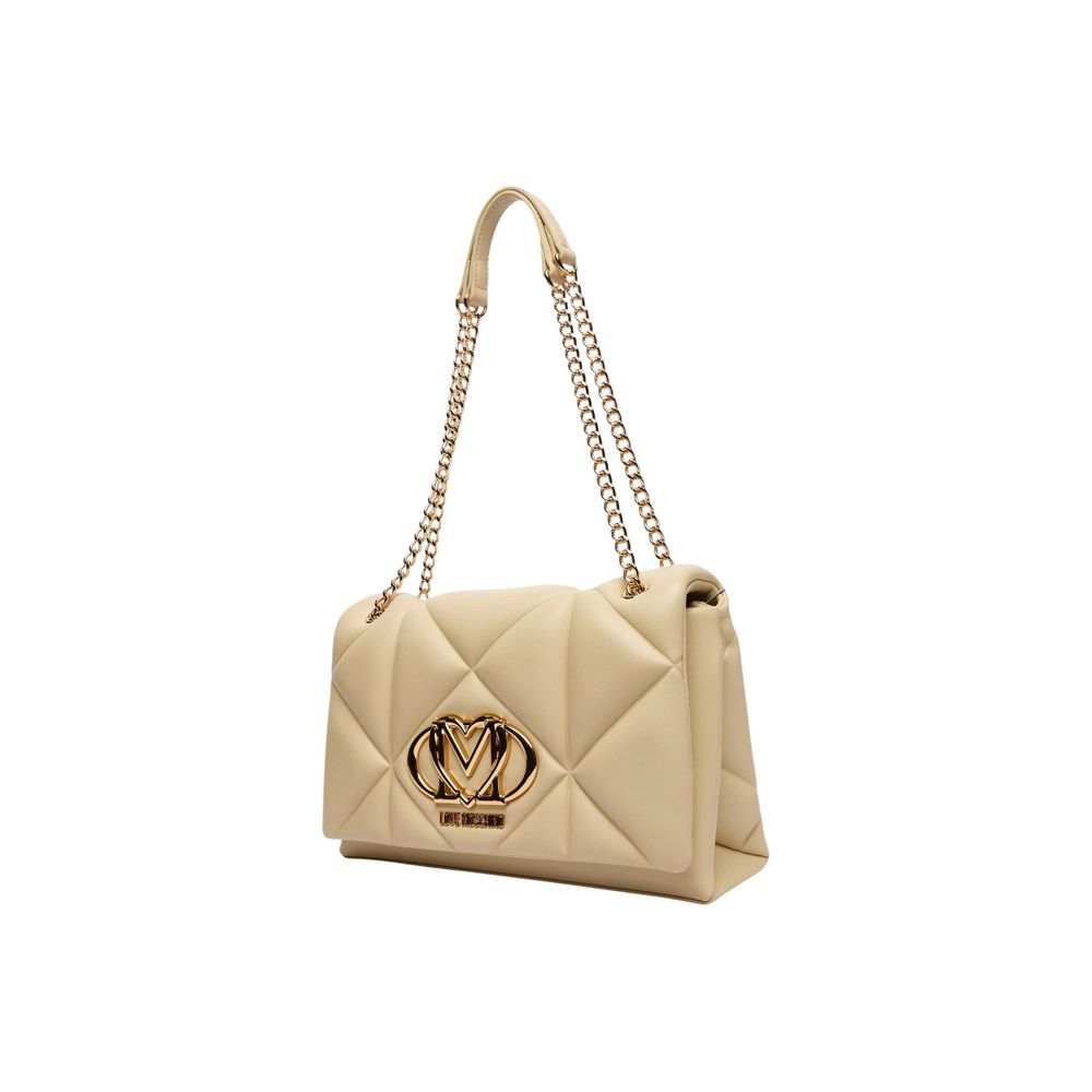 Love Moschino Beige Artificial Leather Handbag - Image 5