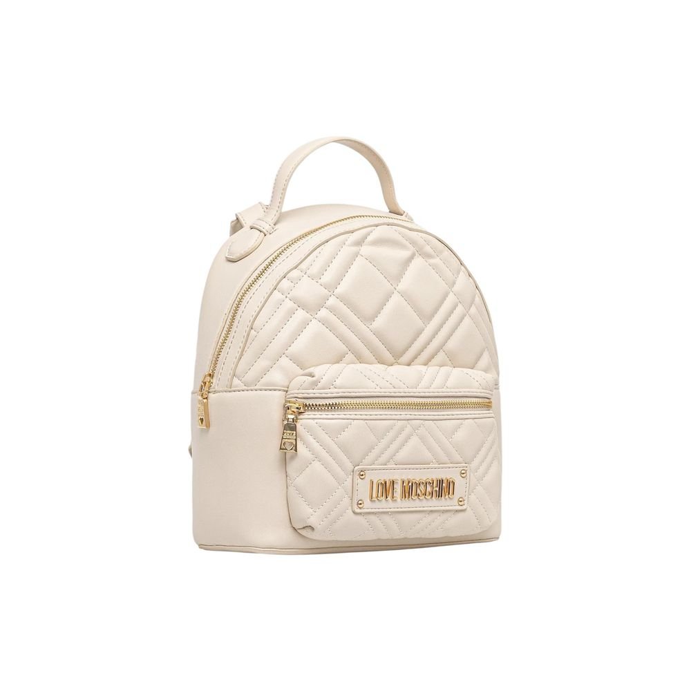 Love Moschino Beige Polyethylene Backpack - Image 2