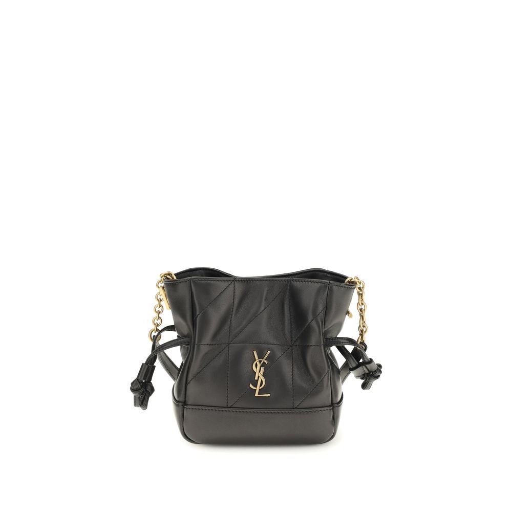 Saint Laurent Black Lamb Ovis Aries Aries Clutch Bag