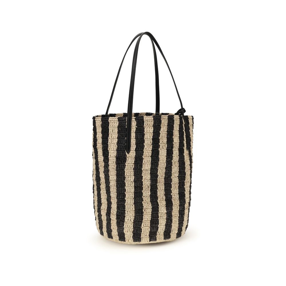 Valentino Garavani Black Raffia Backet Bag - Image 3