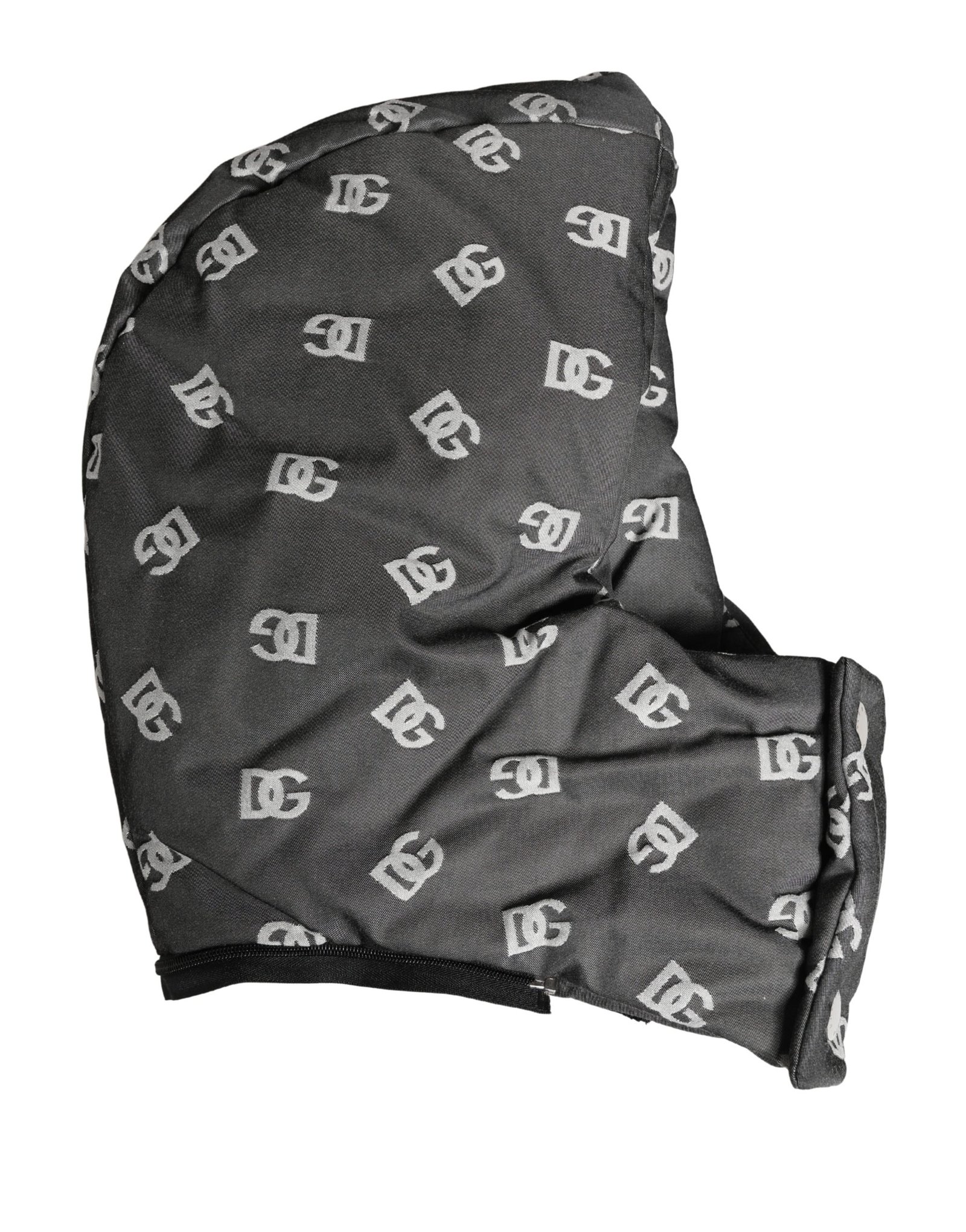 Dolce & Gabbana Black Logo Print Whole Head Wrap Capello Hat - Image 3