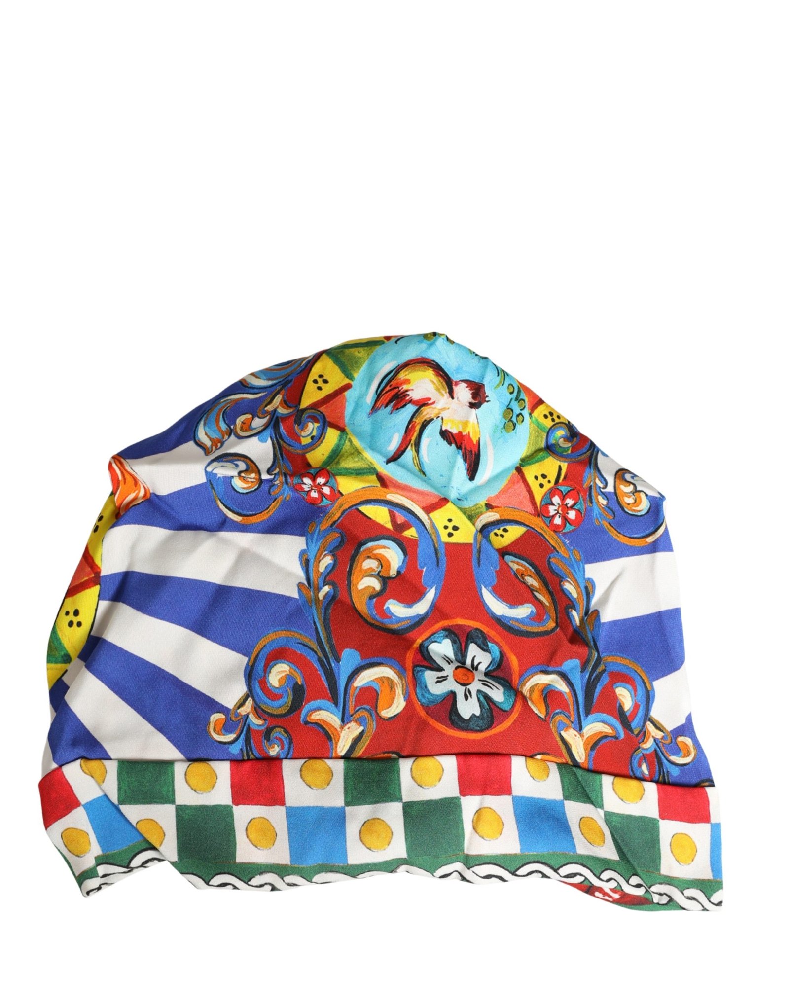 Dolce & Gabbana Multicolor Carretto Motif Turban Headwear Hat - Image 4