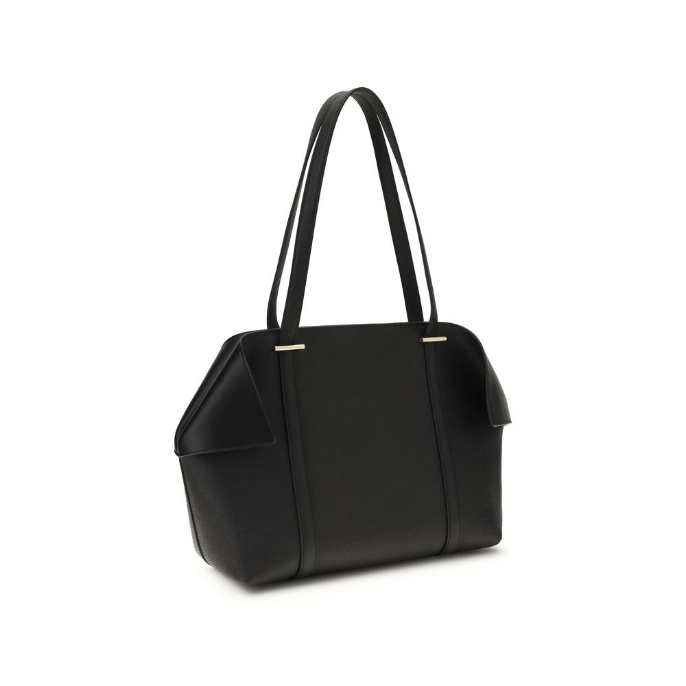 Ferragamo Black Calf Leather Bos Taurus Shoulder Bag - Image 3