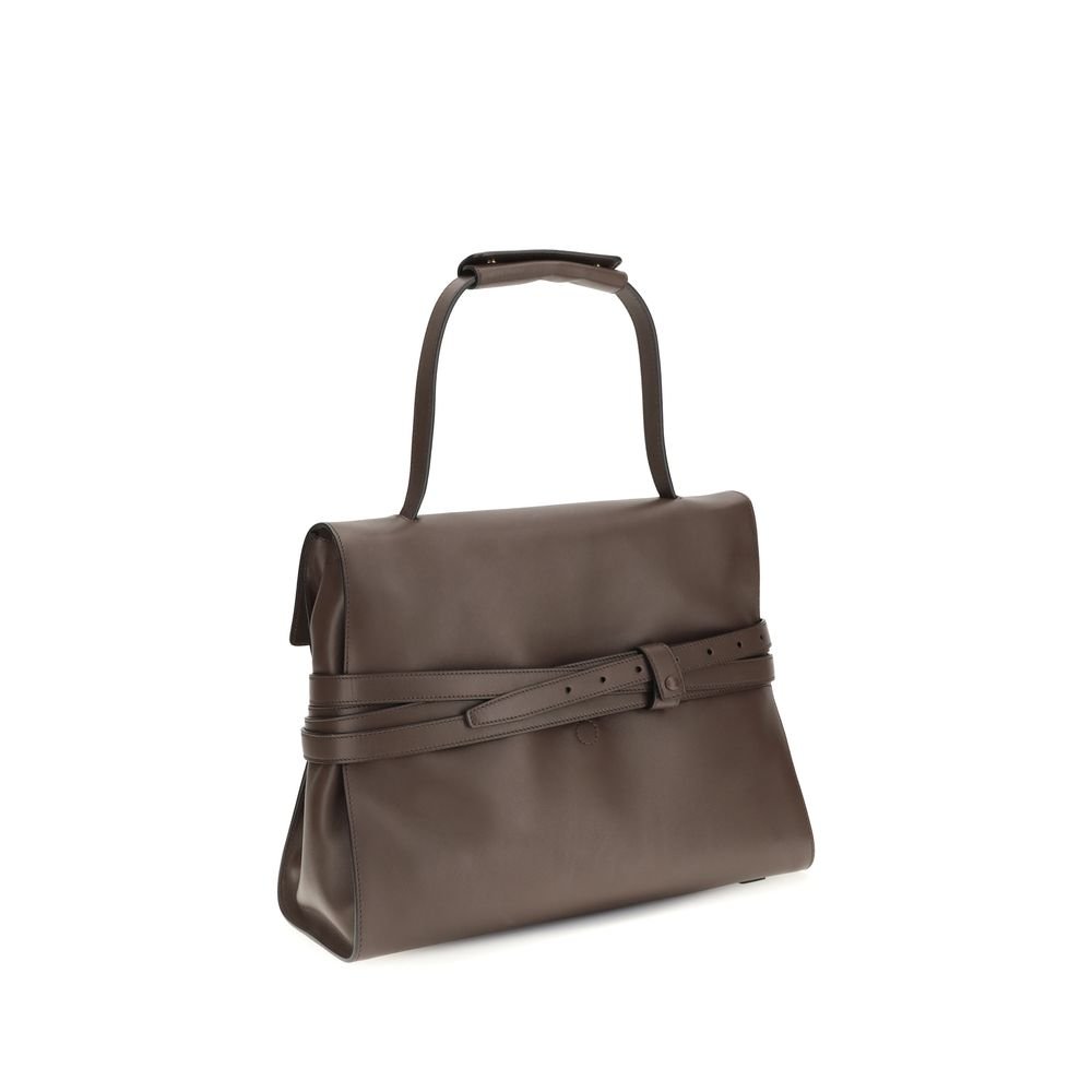 Moschino Brown Calf Leather Bos Taurus Handbag - Image 3