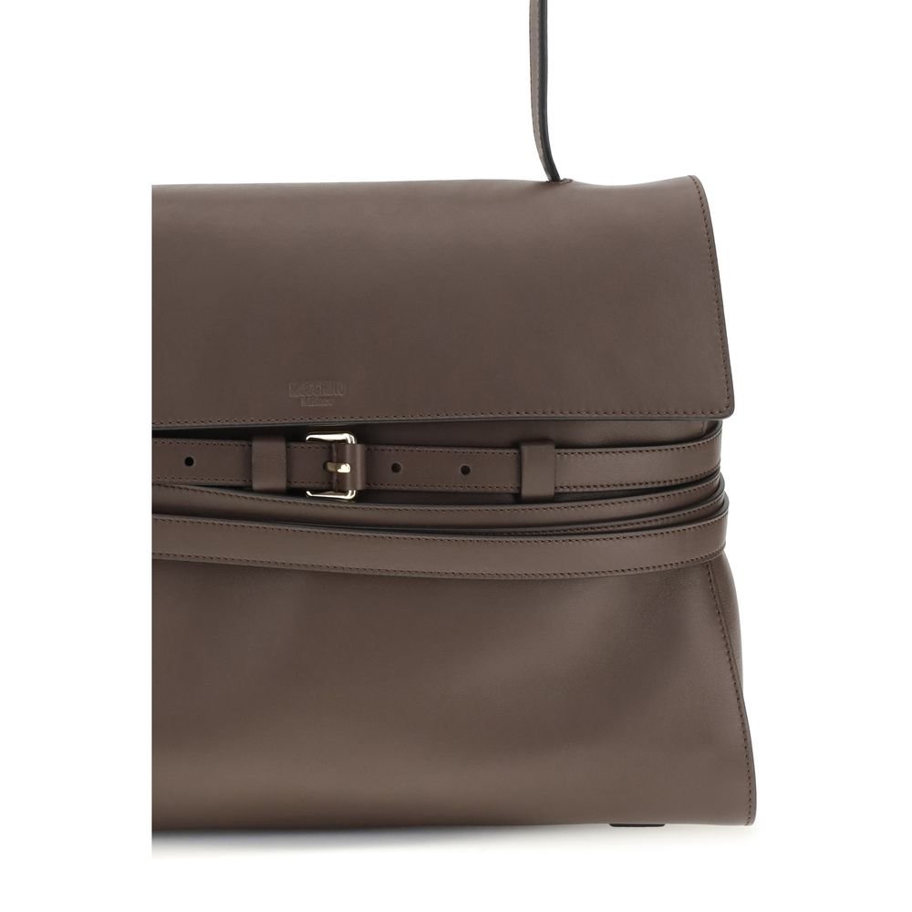 Moschino Brown Calf Leather Bos Taurus Handbag - Image 4