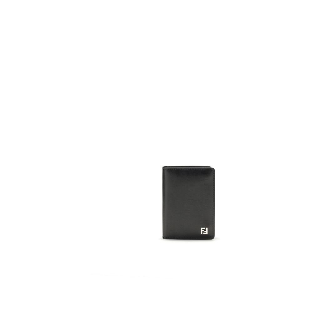 Fendi Black Calf Leather Bos Taurus Wallet