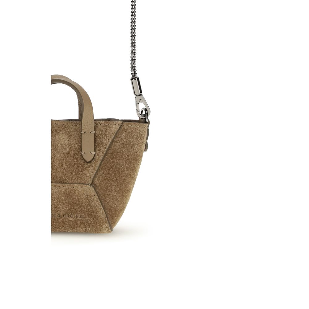Brunello Cucinelli Brown Calf Leather Bos Taurus Shoulder Bag - Image 4