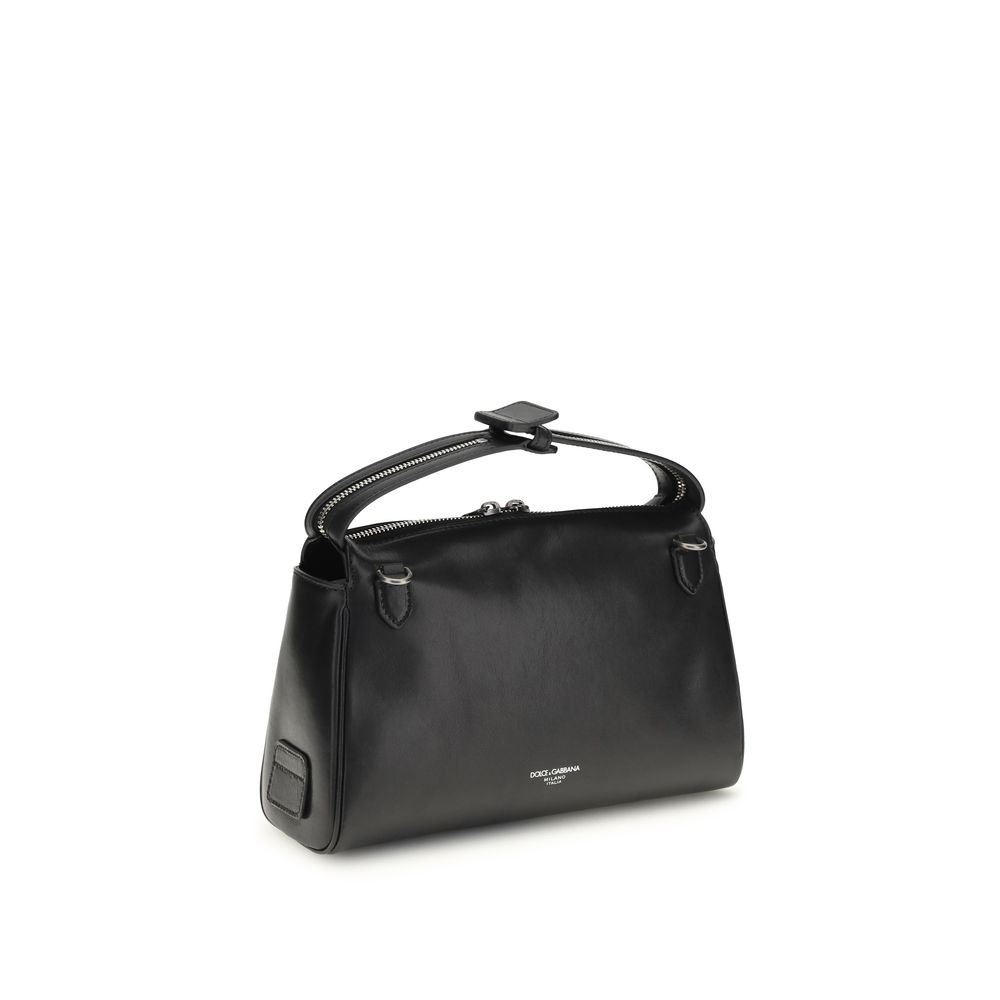 Dolce & Gabbana Black Calf Leather Bos Taurus Handbag - Image 3