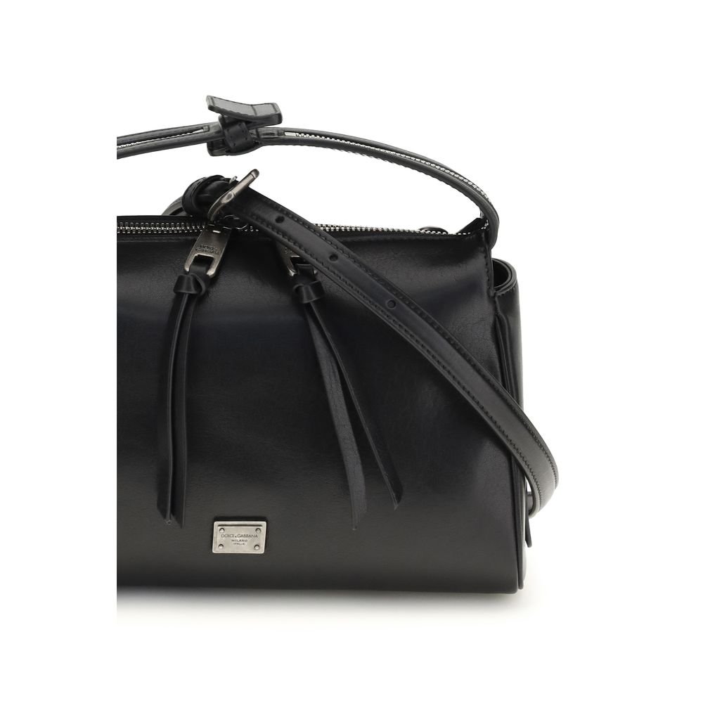 Dolce & Gabbana Black Calf Leather Bos Taurus Handbag - Image 4